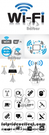 Wireless technology Wi Fi /   Wi Fi - Vector stock