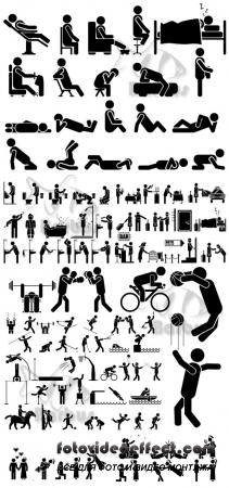 Pictograms of working people 4 /    4 - Vector stock