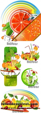 Fresh fruit and juice /      - Vector stock