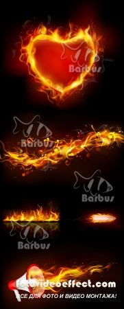 Fire in vector /   