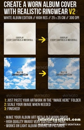 Create A Worn Album Cover With Ringwear Part 2  GraphicRiver. PSD