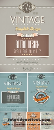 Stock: Vintage retro page template