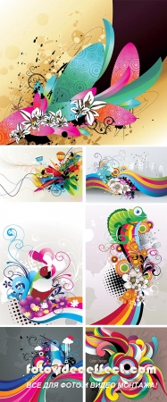Stock: Flowers abstract color vector