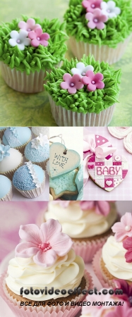 Stock Photo: Wedding cupcakes