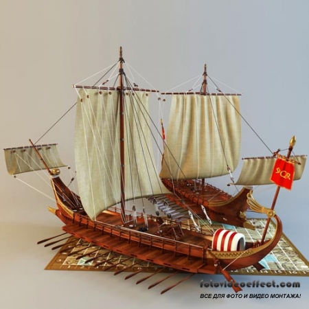 3D   / Roman galley battle