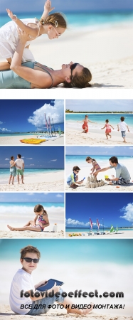 Stock Photo: Family on a beach