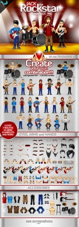 Editable Rockstar - Rockband Mascot - GraphicRiver