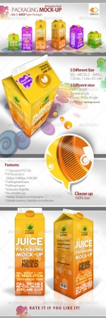 Packaging Mock-up (Juice Paper Package)Ver.01 - GraphicRiver