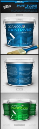 Paint Bucket Mockup - Premium Kit - GraphicRiver