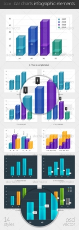 Bar Charts Infographic Elements - GraphicRiver