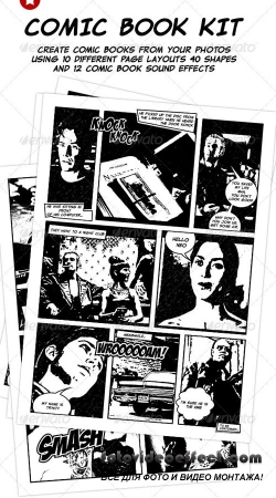 Comic Book Creation Kit Black & White - GraphicRiver