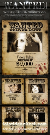 Old Wanted Poster -  Editable - GraphicRiver