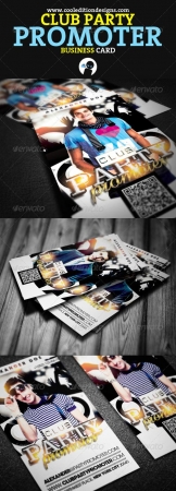 Club Party Promoter Business Card - GraphicRiver