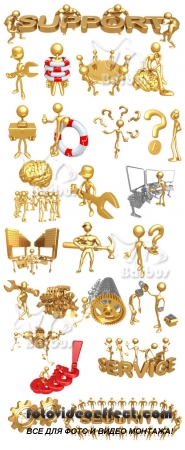 3D gold men - Support / 3D   -  