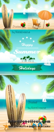      / Summer beach in Vector 