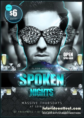 Spoken Nights PSD Flyer