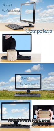     / Computers against the nature - Stock photo