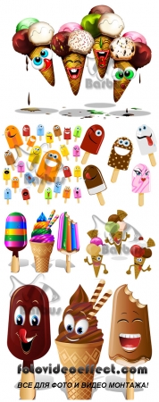 Cheerful ice cream - ice cream and an eskimo /    -   