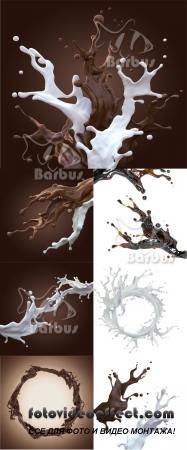 Milk and chocolate splashes /    