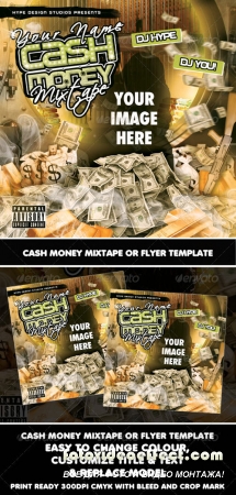 Cash Money Mixtape or Flyer Template