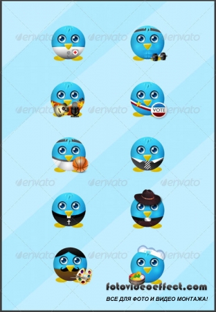 10 Cute Twitter Icons Pack