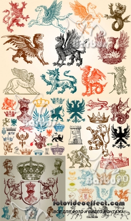 Heraldic animals and crowns /    