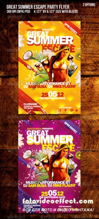 Great Summer Escape Beach /summer Party Flyer