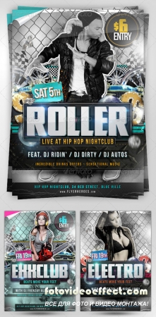 Roller - Hip Hop style PSD Party Flyer Template