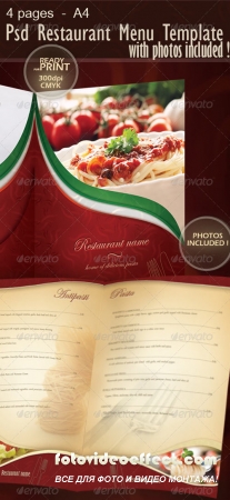 Restaurant Menu template with photos incuded