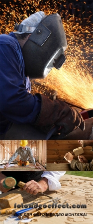 Stock Photo: The joiner behind work, carpenter