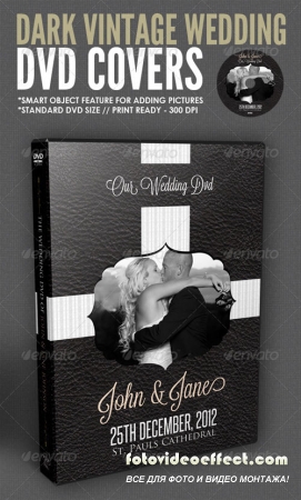 Dark Vintage Wedding DVD Cover Template