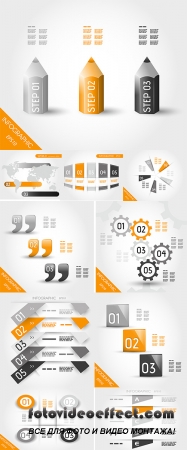 Stock: Orange infographic circle from semicircles