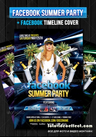 Facebook Summer Party  Flyer + Fb Timeline