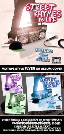 Street Rhymes & Life Mixtape CD Flyer Template