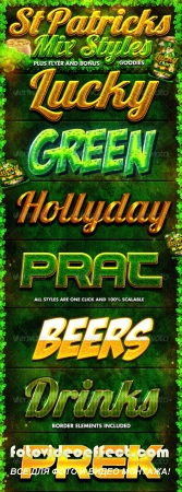 St Patricks Day Photoshop Styles and Web Flyer