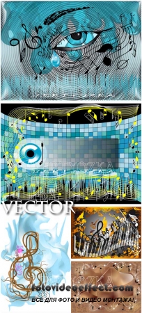  / Musical backgrounds, music - vector clipart