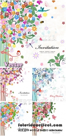       / Backgrounds with bright colors for the invitation - vector clipart