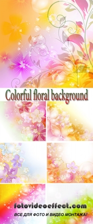 Stock: Colorful floral background