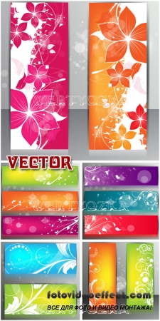       / Banners with the colors and patterns - vector clipart