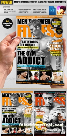 Mens Power Fitness Magazine Cover Template