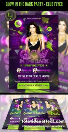 Glow in the Dark Party  Club Flyer