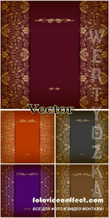      / Vector Background with golden decor