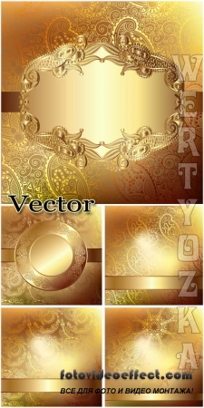       / Golden vector backgrounds with beautiful ornaments