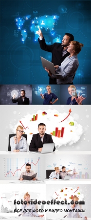 Stock Photo: Businessman and businesswoman