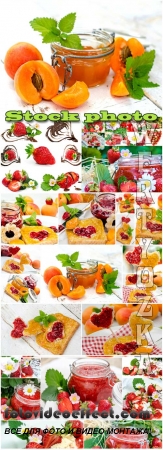 ,    / Berries, strawberries and apricots - Raster clipart