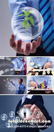 Stock Photo: Business network in the digital age