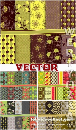    / Collection of floral textures - vector clipart
