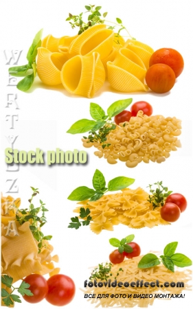     /  Pasta and fresh tomatoes - Raster clipart