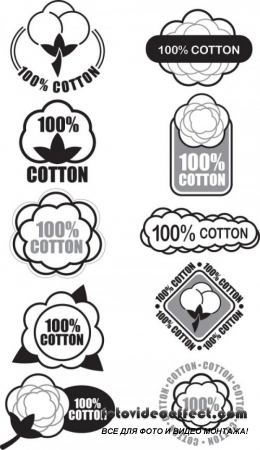 100% cotton label indicator 23 - vector