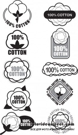 100% cotton label indicator 23 - vector